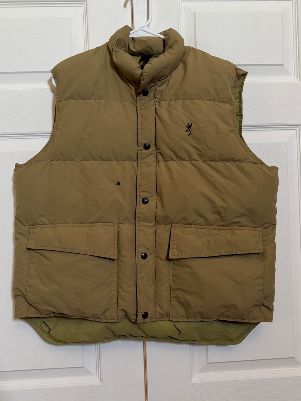 Vintage Browning Down Puffer Vest USA Tan Hunting Outdoor Men’s L 24x26
